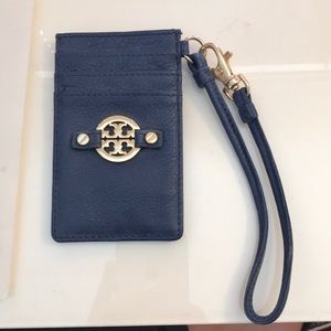 Tory Burch Amanda Card Wristlet in Navy